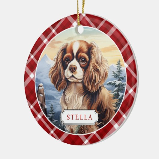 Cocker Spaniel Ceramic Circle Ornement (Gauche)