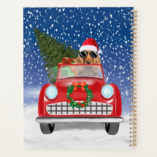 Cocker Spaniel Chien Conduite Voiture En Noël De N (Dos)