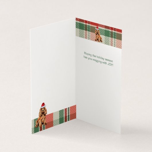 Cocker Spaniel Chien Plaid Noël Holiday (Inside)