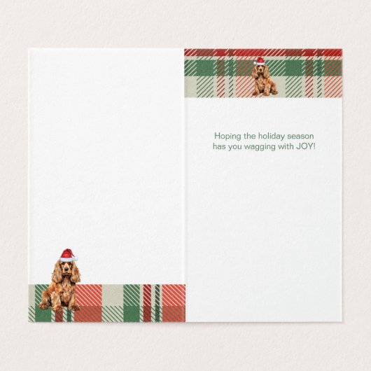 Cocker Spaniel Chien Plaid Noël Holiday (Inside Unfolded)