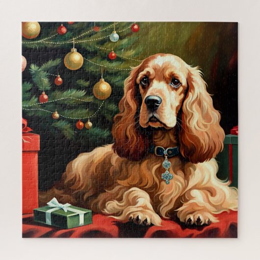 Cocker Spaniel Christmas Legpuzzel (Verticaal)