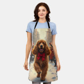 Cocker Spaniel Christmas Parade Holiday Painting Schort (Gedragen)