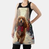 Cocker Spaniel Christmas Parade Holiday Painting Schort (Insitu)