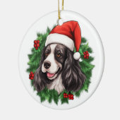 Cocker Spaniel Christmas Wreath Ornament (Links)