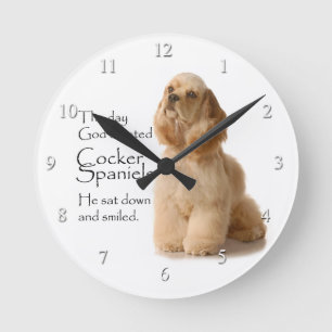 Cocker Spaniel Clock Ronde Klok