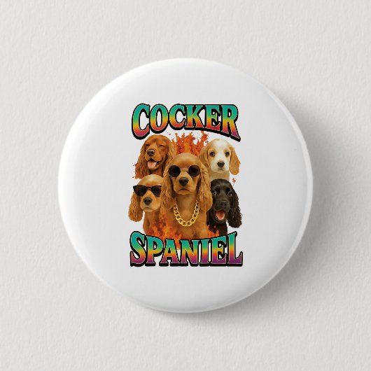 Cocker Spaniel Copy Ronde Button 5,7 Cm (Voorkant)