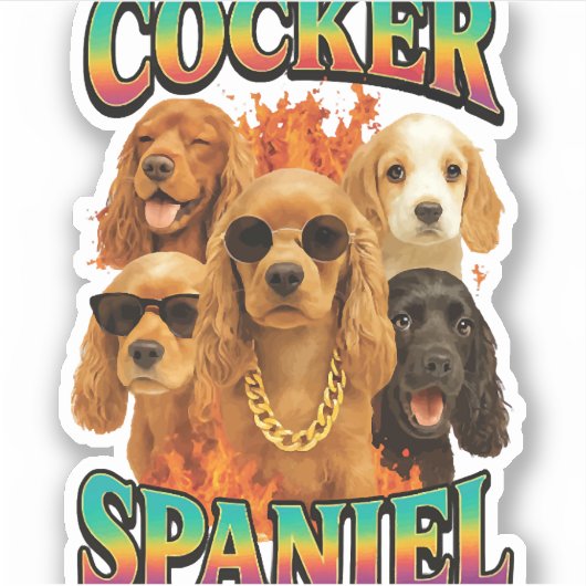 Cocker Spaniel Copy Sticker (Voorkant)