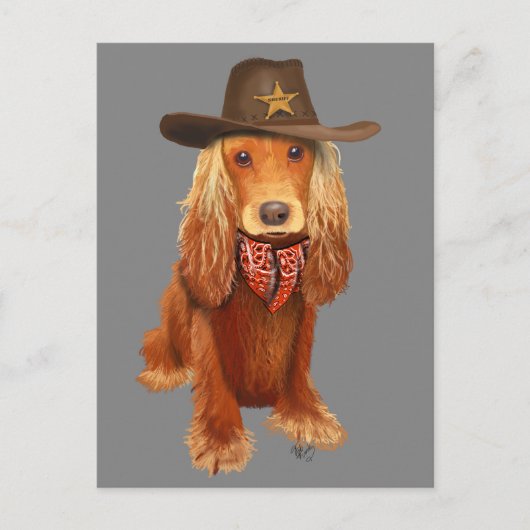Cocker Spaniel Cowboy Briefkaart (Voorkant)