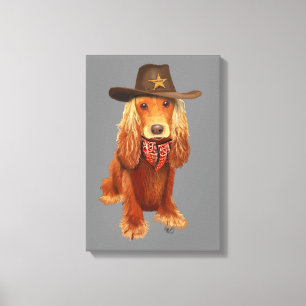 Cocker Spaniel Cowboy Canvas Afdruk