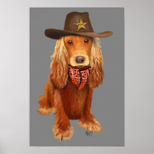 Cocker Spaniel Cowboy Poster