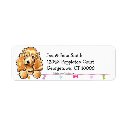 Cocker Spaniel Cute Dangles Etiket (Voorkant)
