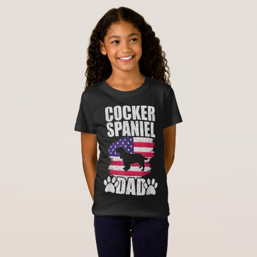 Cocker Spaniel Dad Hondenliefhebber American US Fl T-shirt (Voorkant volledig)