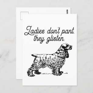 Cocker Spaniel Dames Glisten Grappig Pet Joke Briefkaart