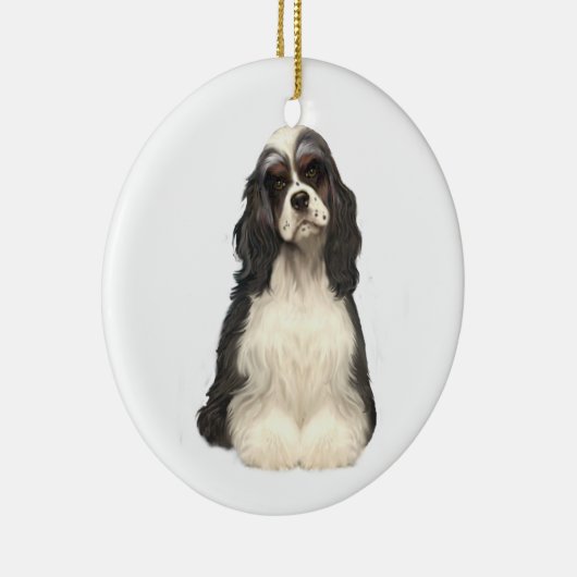 Cocker Spaniel - deels gekleurd Keramisch Ornament (Rechts)