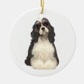 Cocker Spaniel - deels gekleurd Keramisch Ornament (Voorkant)