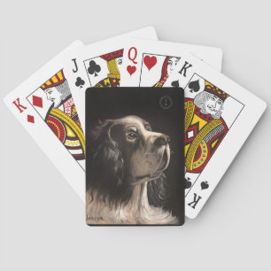 cocker spaniel die pokerkaarten speelt