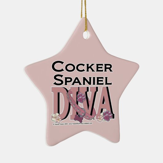Cocker Spaniel DIVA Keramisch Ornament (Rechts)