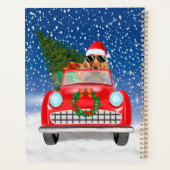 Cocker Spaniel Dog-auto rijden met sneeuwkerst Planner (Achterkant)