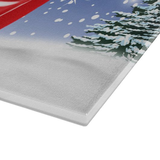 Cocker Spaniel Dog-auto rijden met sneeuwkerst Snijplank (Hoek)