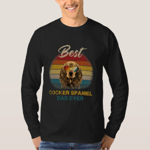 Cocker Spaniel Dog Beste vader op vaderdag Retro T-shirt