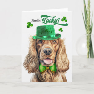 Cocker Spaniel Dog Feelin' Lucky St Patrick's Day Feestdagen Kaart