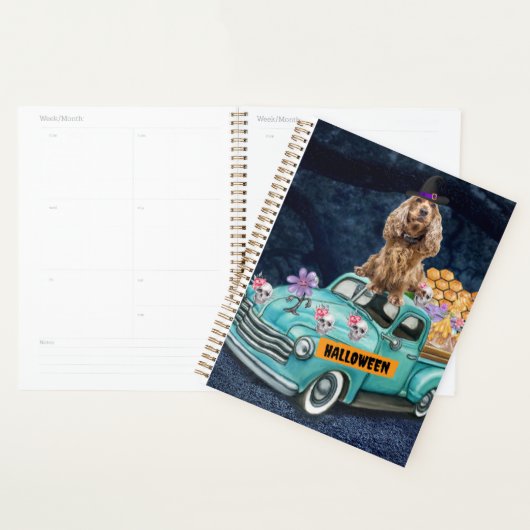 Cocker Spaniel Dog Halloween Truck Planner (Display)