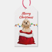Cocker Spaniel Dog in Santa Bag Cadeaulabel (Voorkant)