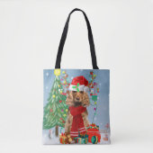 Cocker Spaniel Dog in sneeuw met kerstcadeaus Draagtas (Voorkant)