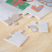 Cocker Spaniel Dog in sneeuw met kerstcadeaus Legpuzzel (Zijkant)