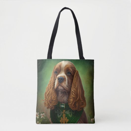Cocker Spaniel Dog in St. Patrick's Day Dress Draagtas (Voorkant)