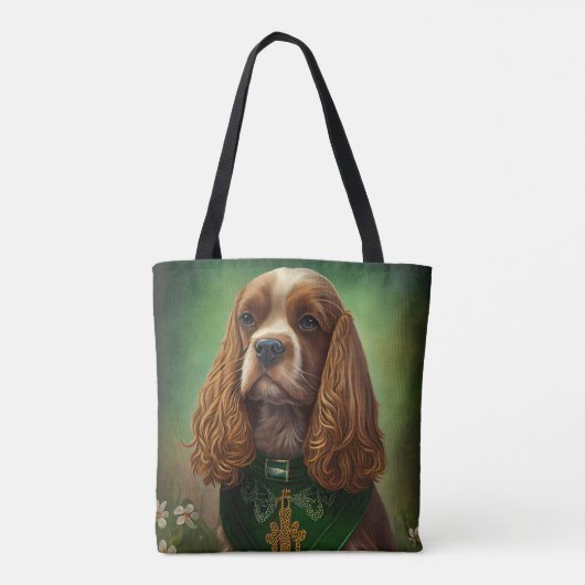 Cocker Spaniel Dog in St. Patrick's Day Dress Draagtas (Achterkant)