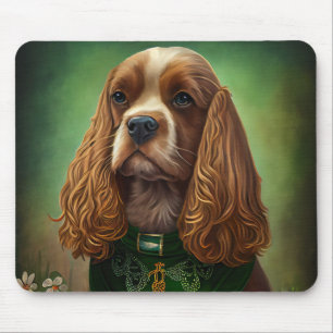 Cocker Spaniel Dog in St. Patrick's Day Dress Muismat