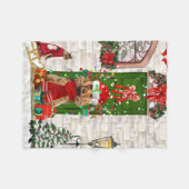 Cocker Spaniel Dog Kerstmis Fleece Deken (Voorkant (Horizontaal))