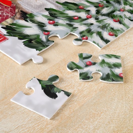 Cocker Spaniel Dog Kerstmis Legpuzzel (Zijkant)