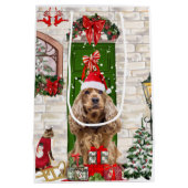 Cocker Spaniel Dog Kerstmis Medium Cadeauzakje (Achterkant)