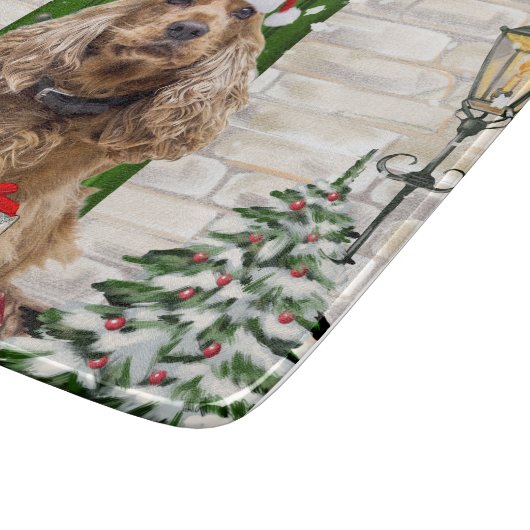 Cocker Spaniel Dog Kerstmis Snijplank (Hoek)