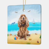 Cocker Spaniel Dog op strand Keramisch Ornament (Links)