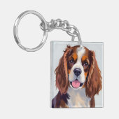 Cocker Spaniel Dog Painting Pet Sleutelhanger (Voorkant Links)