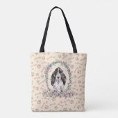 Cocker Spaniel Dog Paw Print & Dog Bone Cute Draagtas (Achterkant)