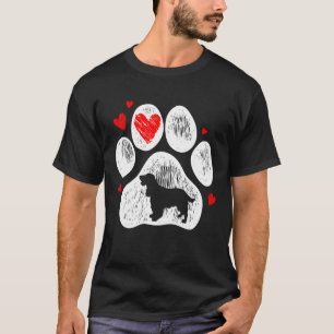 Cocker Spaniel Dog Paws Dogs Red Heart T-shirt