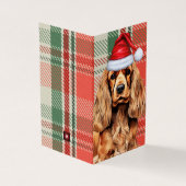 Cocker Spaniel Dog Plaid Kerstvakantie Kaart (Buitenkant)