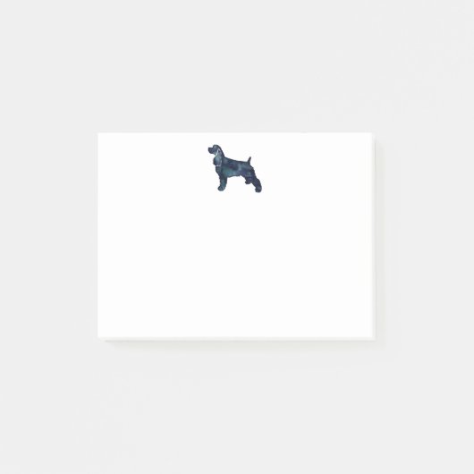 Cocker Spaniel Dog Silhouette Black Waterverf Post-it® Notes (Voorkant)