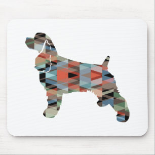 Cocker Spaniel Dog Silhouette Geometric Pattern Pl Muismat