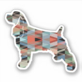 Cocker Spaniel Dog Silhouette Geometric Pattern Pl Sticker (Voorkant)