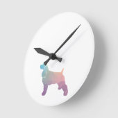 Cocker Spaniel Dog Silhouette Geometric Pattern Ps Ronde Klok (Hoek)