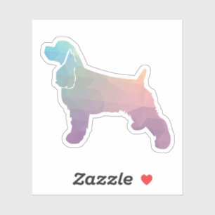 Cocker Spaniel Dog Silhouette Geometric Pattern Ps Sticker