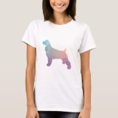 Cocker Spaniel Dog Silhouette Geometric Pattern Ps T-shirt (Voorkant)