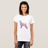 Cocker Spaniel Dog Silhouette Geometric Pattern Ps T-shirt (Voorkant volledig)