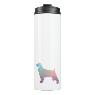 Cocker Spaniel Dog Silhouette Geometric Pattern Ps Thermosbeker
