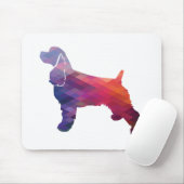 Cocker Spaniel Dog Silhouette Geometric Pattern Pu Muismat (Met muis)